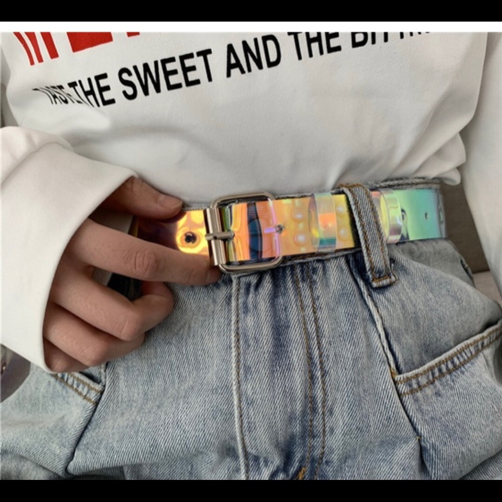 Fashion transparent colorful pvs belt ⭐️